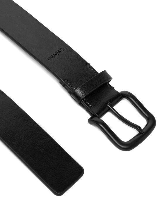 Calvin Klein Calvin Klein Moški pas Round Buckle Tumbled 35 Mm LV04D7041G Črna