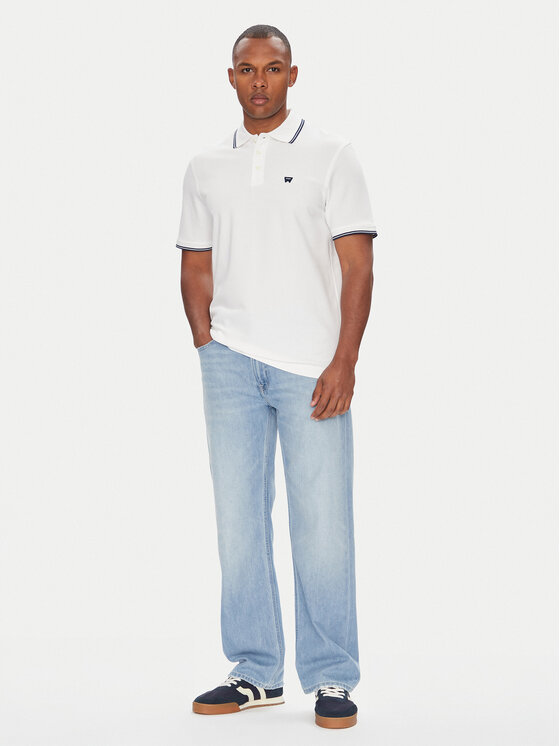 Wrangler Wrangler Polo 112365466 Biały Regular Fit