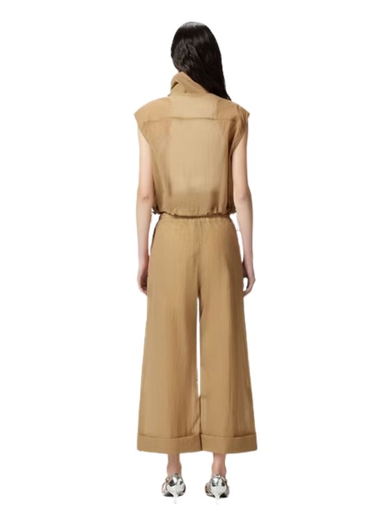 PINKO PINKO Spodnie palazzo Somebody pantalone ripstop Beżowy Wide Leg