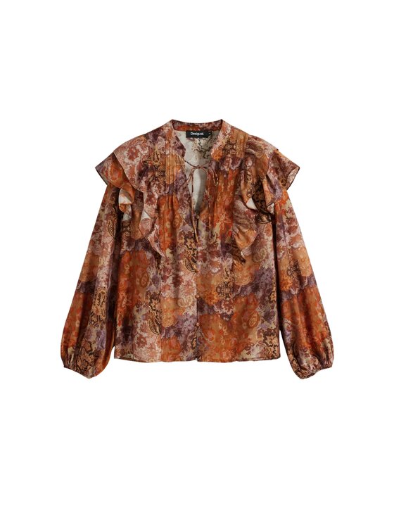 Desigual Desigual Μπλουζάκι BLUS_ROMANTICA Πορτοκαλί Regular Fit