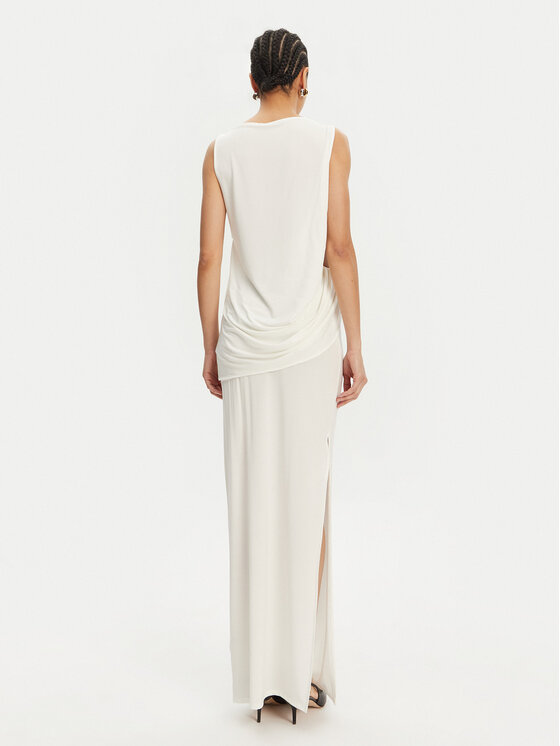 JACQUEMUS JACQUEMUS Sukienka wieczorowa La Robe Peplo Longue 25E251DR2302381 100 Biały Regular Fit