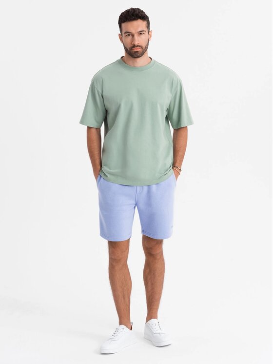 Ombre Ombre Szorty materiałowe OU-SRBC-0101 Niebieski Loose Fit