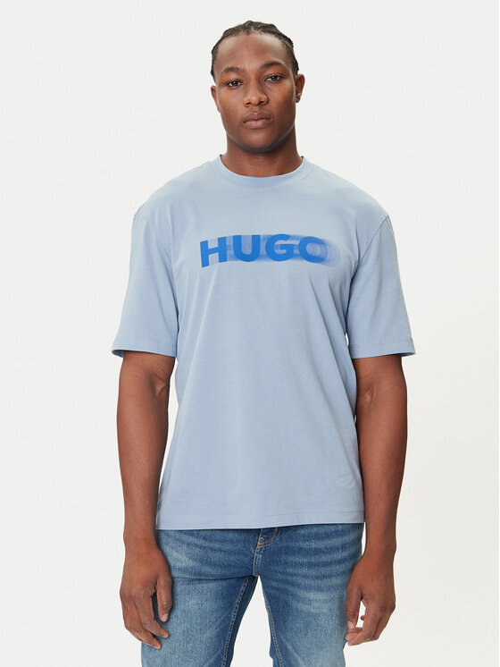 HUGO HUGO T-Shirt Nalax 50543493 Błękitny Regular Fit