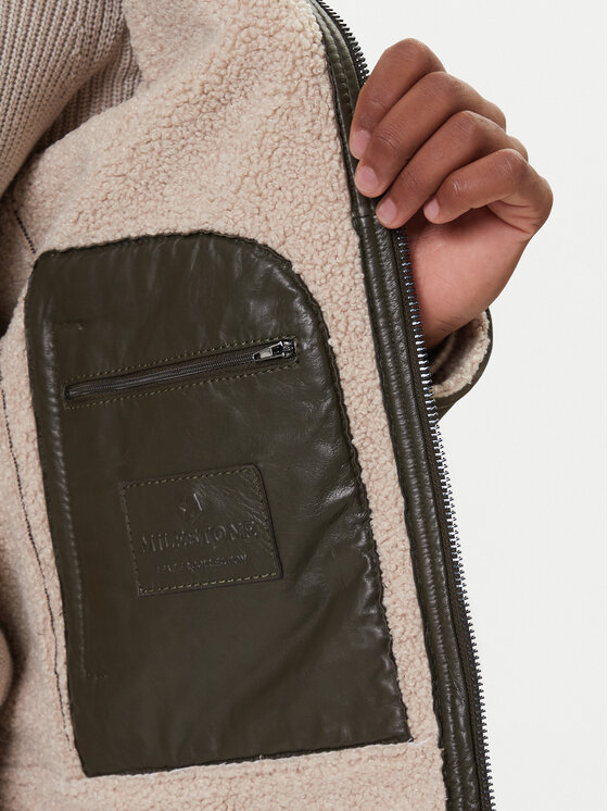 Milestone Milestone Lederjacke Camino 531624 21315 Grün Regular Fit