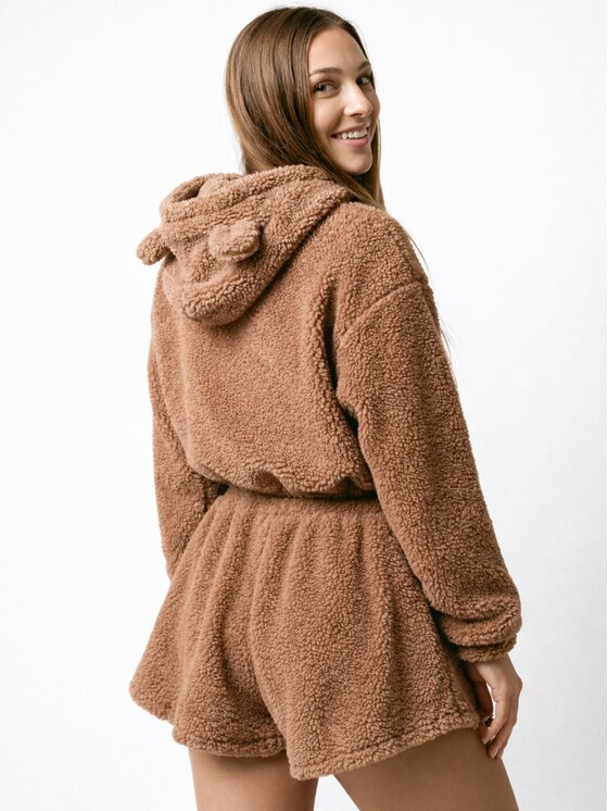 MissDenim MissDenim Dres Teddy Bear Brązowy Basic Fit