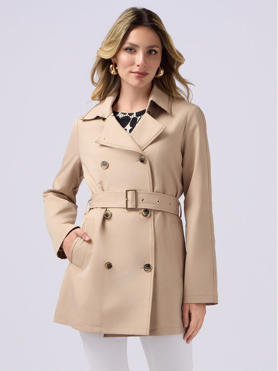 Oltre Oltre Płaszcz zimowy 0047R000438N002 Kremowy Regular Fit