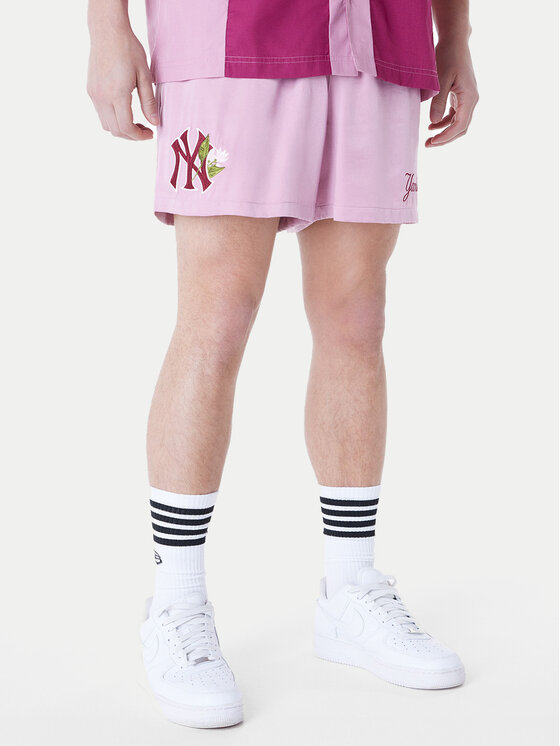 New Era New Era Sportovní kraťasy New York Yankees MLB Woven 60596377 Růžová Regular Fit