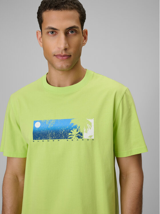 4F 4F T-Shirt BEACHWEAR Zielony jasny Regular Fit