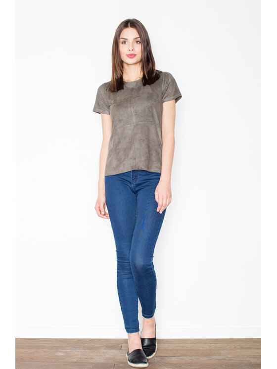FIGL FIGL Blúzka M458 Kaki Regular Fit