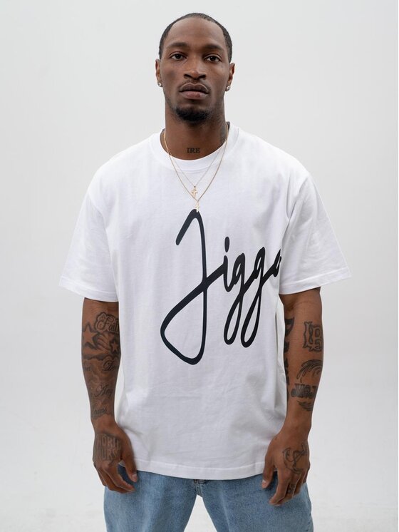 Jigga Wear Jigga Wear T-Shirt Koszulka Z Krótkim Rękawem Oversize Męska Biała Jigga Wear Big Tag L Biały Oversize