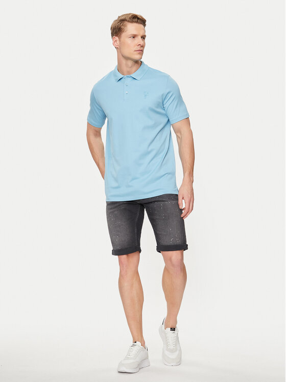 KARL LAGERFELD KARL LAGERFELD Polo 745028 542232 Niebieski Regular Fit