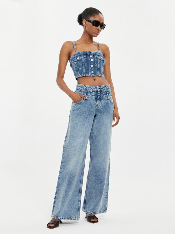 Karl Lagerfeld Jeans Karl Lagerfeld Jeans Top 241J1600 Plava Slim Fit