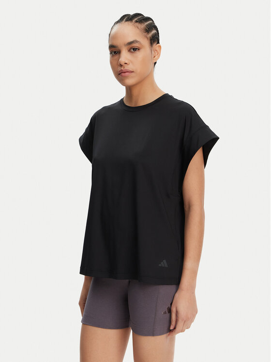 adidas adidas Póló Yoga JL7800 Fekete Loose Fit