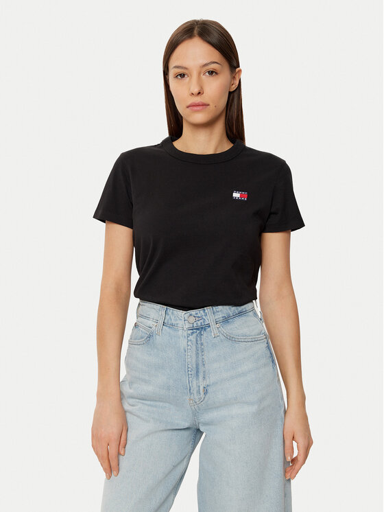 T-Shirt Tommy Jeans, Größe M Schwarz DW0DW20153