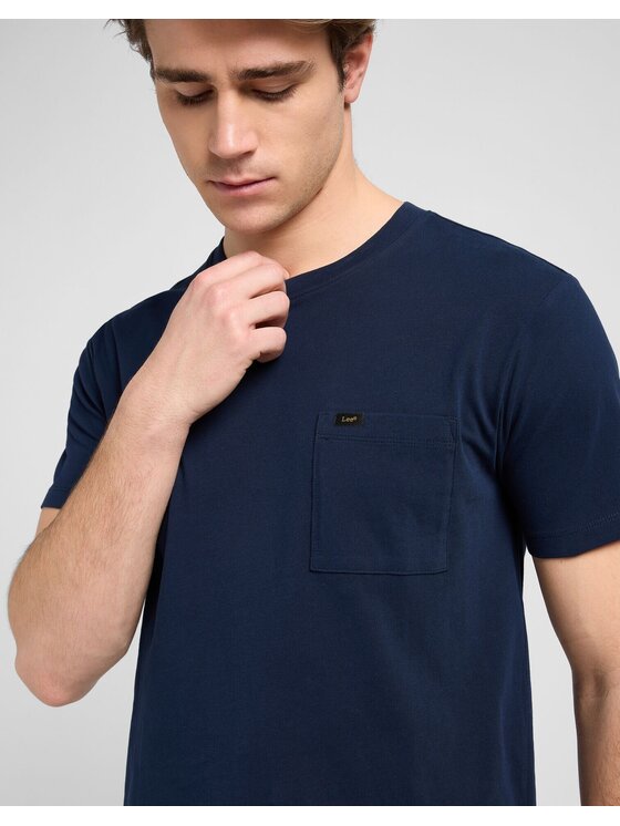 Lee Lee T-Shirt ULTIMATE POCKET TEE Niebieski Slim Fit