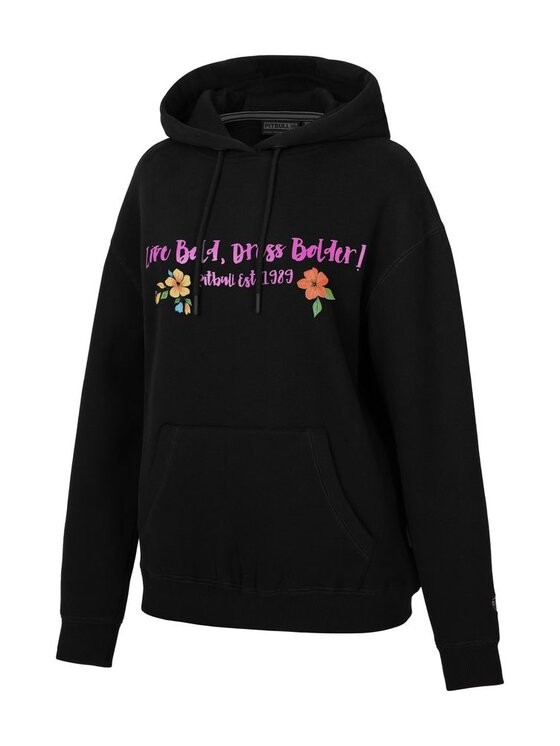 PITBULL PITBULL Bluza Bluza damska z kapturem Happy-Pit M Czarny Regular Fit