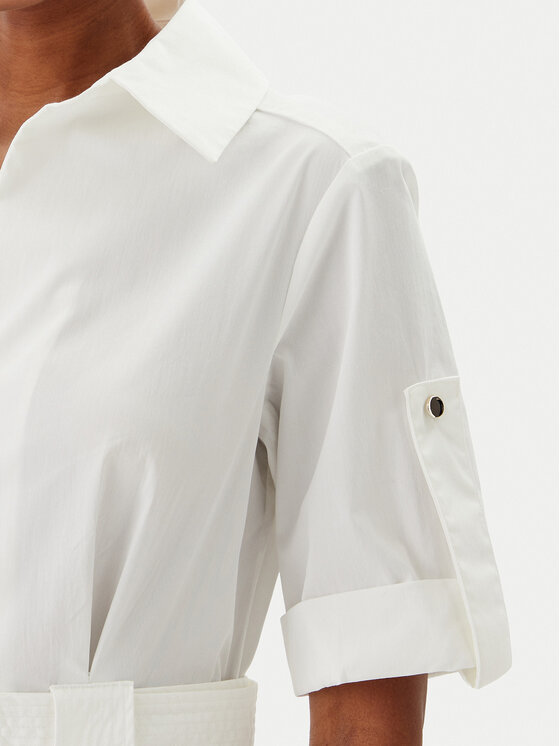 Fracomina Fracomina Vestito chemisier FR25SD3006W52001 Bianco Regular Fit