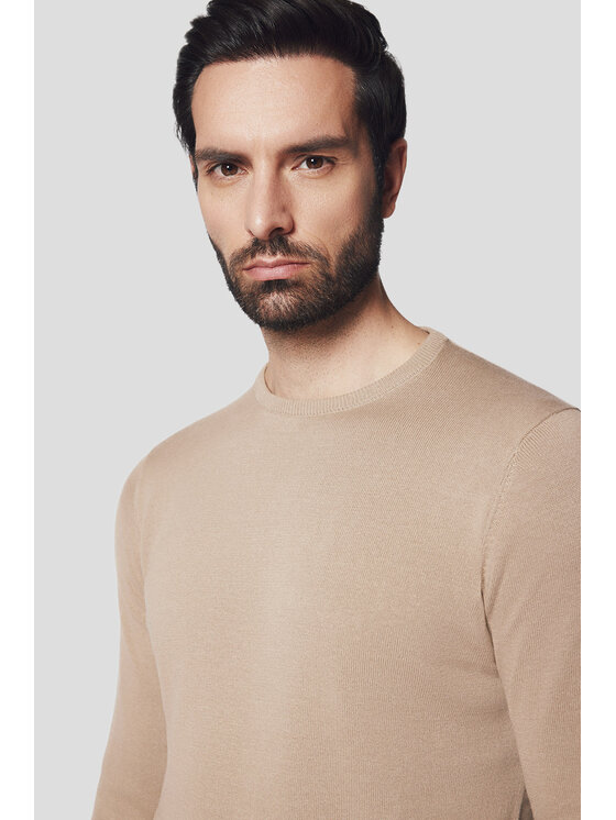 Lancerto Lancerto Sweter Simen SW073224000054 Beżowy Regular Fit