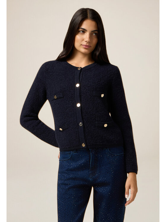 Oltre Oltre Sweter M360J005100N034 Niebieski Boxy Fit