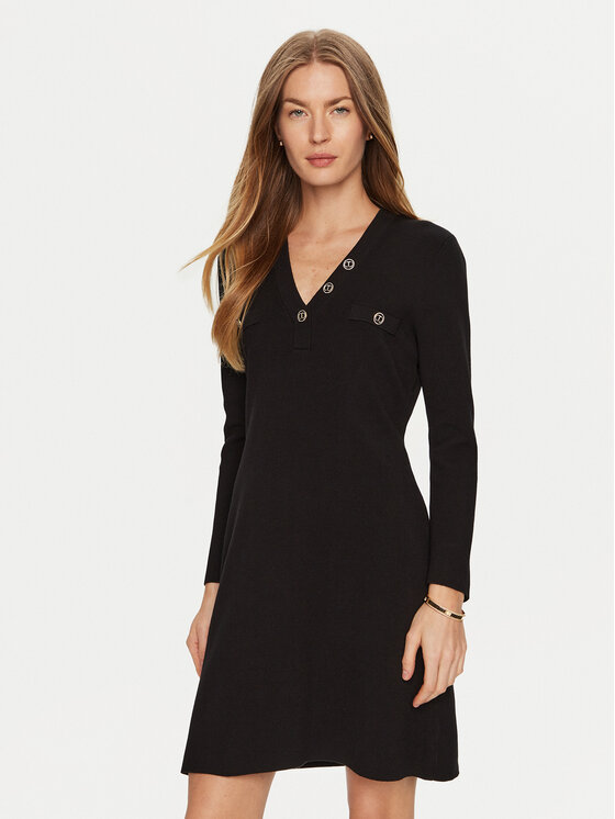 TWINSET TWINSET Džemper haljina 241TP3094 Crna Regular Fit