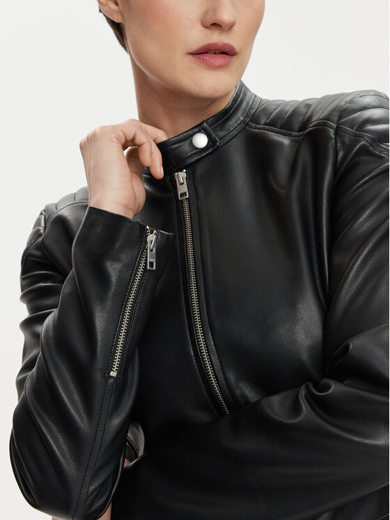 JJXX JJXX Bunda z imitácie kože Ava 12258376 Čierna Slim Fit