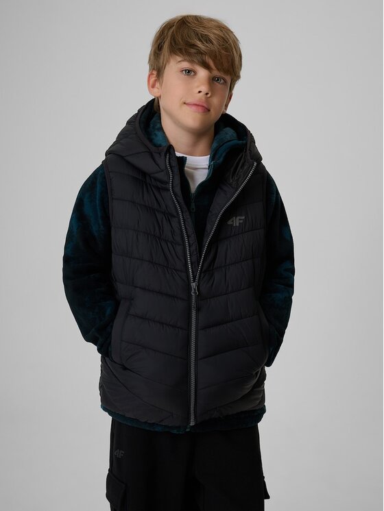 4F 4F Gilet 4FJRAW26TVJAM431-20S Nero Regular Fit