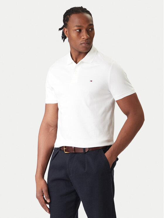Tommy Hilfiger Tommy Hilfiger Tricou polo Essential MW0MW35585 Alb Regular Fit