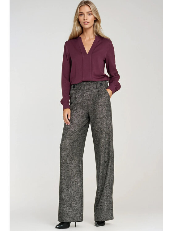 NIFE NIFE Dámské kalhoty SD126 Černá Wide Leg