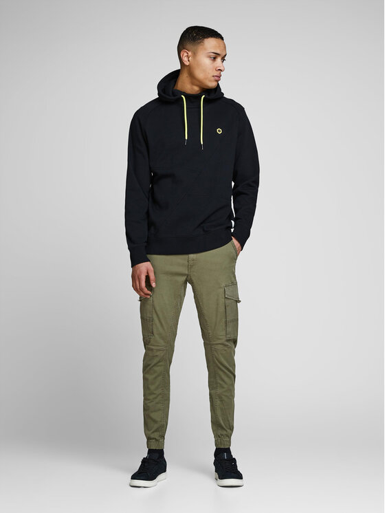 Jack & Jones Jack & Jones Medžiaginės kelnės Paul Flake 12141844 Žalia Tapered Fit