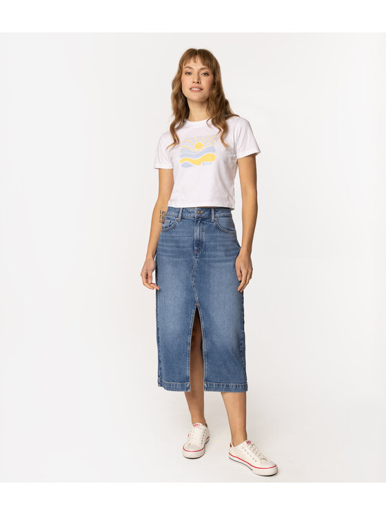 Lee Cooper Lee Cooper Spódnica jeansowa EVA 3122 Niebieski Regular Fit