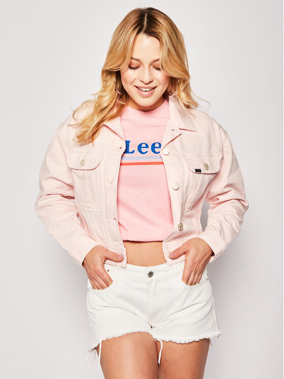 Lee Lee Giacca di jeans Cropped L54QKGNA 112112908 Rosa Regular Fit