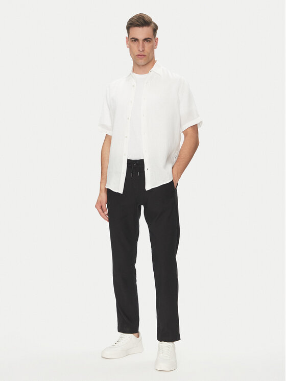 BOSS BOSS Riidest püksid Sanderson-L 50536881 Must Regular Fit