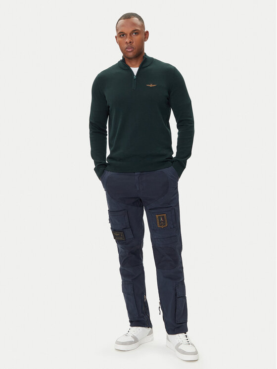 Aeronautica Militare Aeronautica Militare Džemper 252MA1578UL00506 Zelena Regular Fit