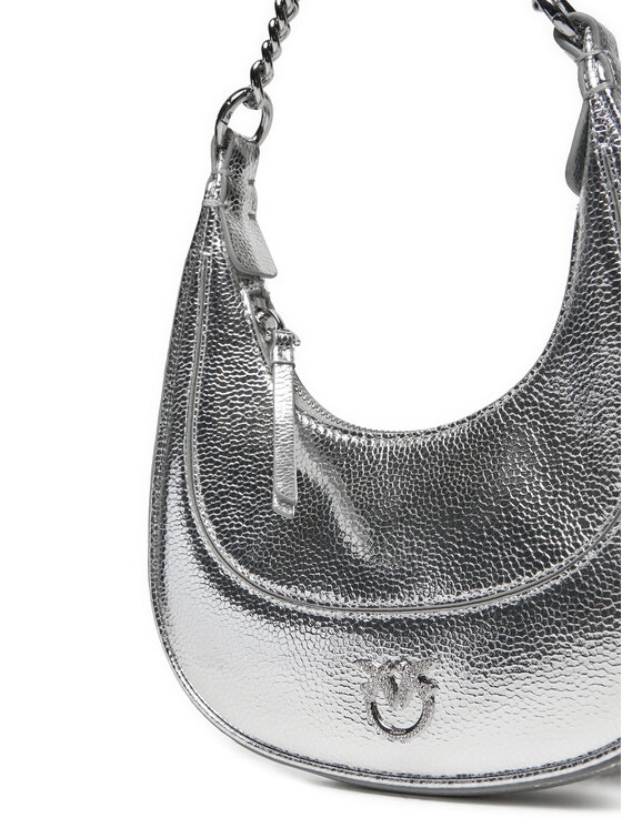 PINKO PINKO Torebka Brioche Hobo Mini AI 24-25 PLTT 101433 A204 Srebrny