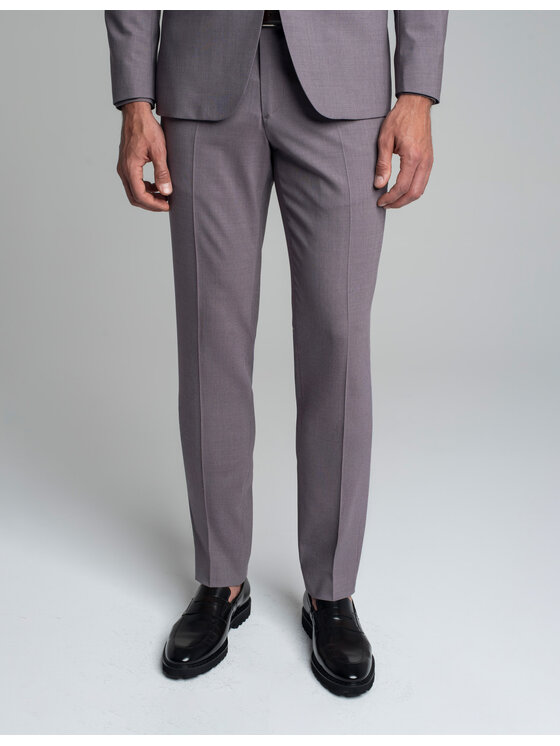 Borgio Borgio Spodnie garniturowe spodnie_maretto_f_sf Fioletowy Slim Fit