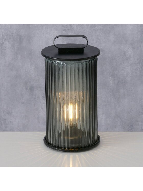 MIAhome MIAhome Lampion szklany 24x13 cm VITRUM Czarny