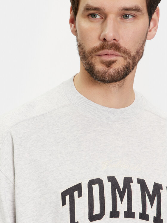 Tommy Jeans Tommy Jeans Džemperis ar kapuci Varsity DM0DM18386 Pelēks Boxy Fit