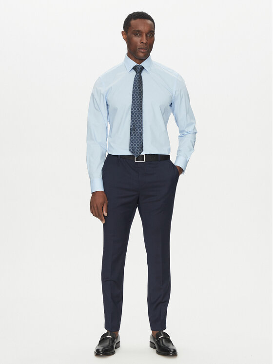 BOSS BOSS Marškiniai H-HANK-kent-C3-214 50538949 Mėlyna Slim Fit