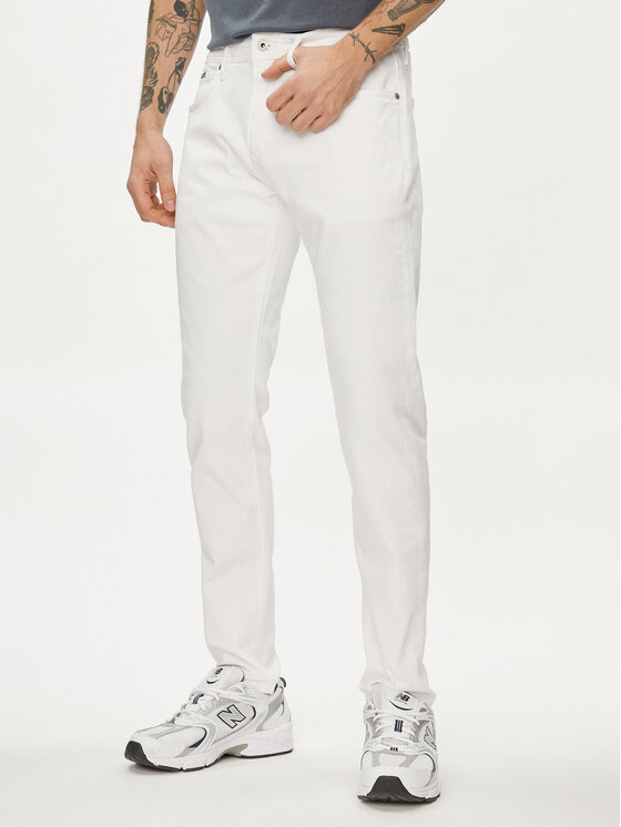 Pepe Jeans Blugi PM207390 Alb Tapered Fit