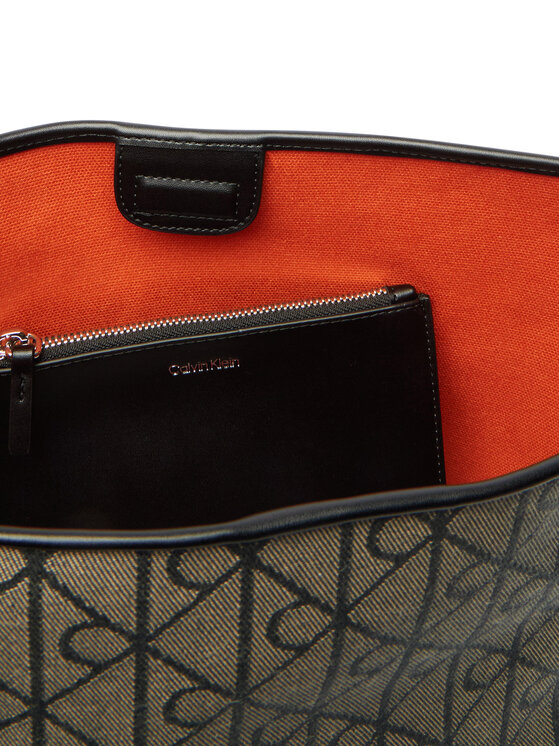 Calvin Klein Calvin Klein Handtasche Emblem Aop Jacquard Tote W/Pouch LV04F3535G Khakifarben