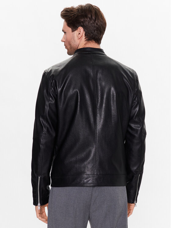Sisley Sisley Куртка зі штучної шкіри 21DYSN01L Чорний Regular Fit