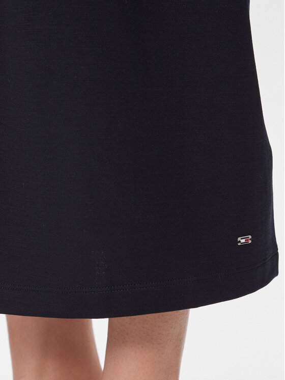 Tommy Hilfiger Tommy Hilfiger Koktélruha Shiny Interlock C-Nk Ss WW0WW40732 Sötétkék Regular Fit