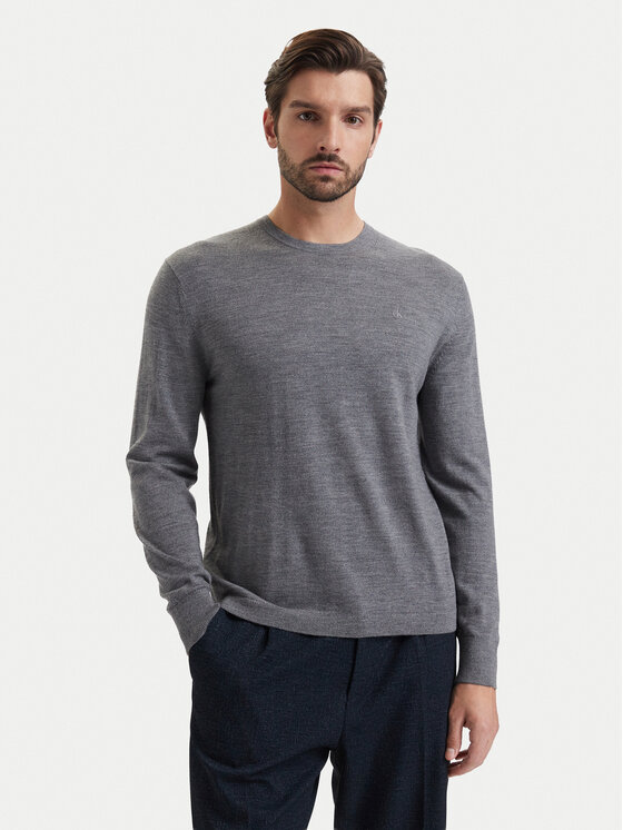 Calvin Klein Džemper LV04LB305G Siva Regular Fit