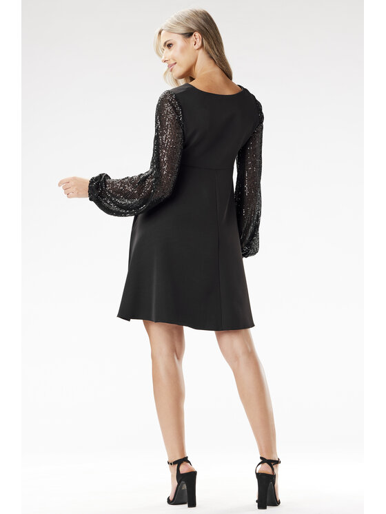 Awama Awama Sukienka wieczorowa A694 Czarny Basic Fit