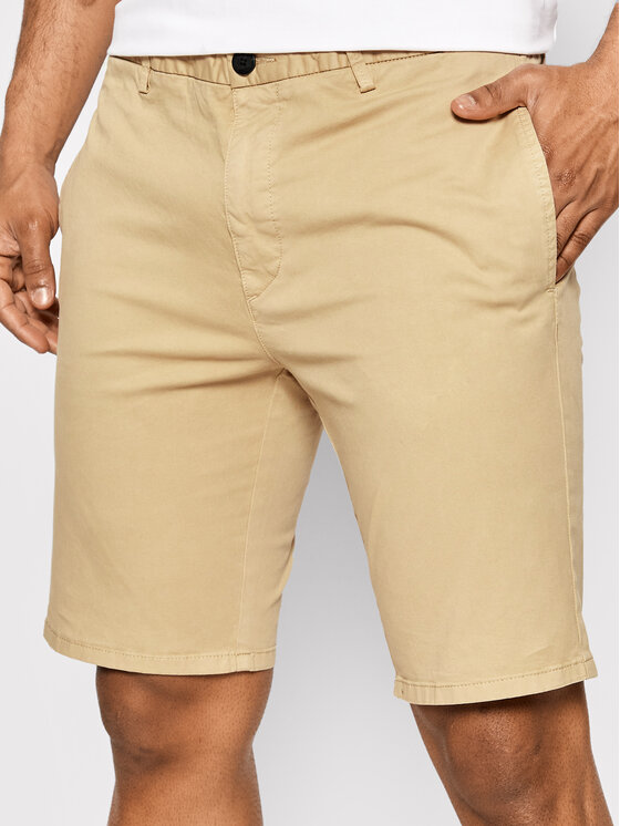 HUGO Hugo Bavlnené šortky David222SD 50471182 Béžová Slim Fit