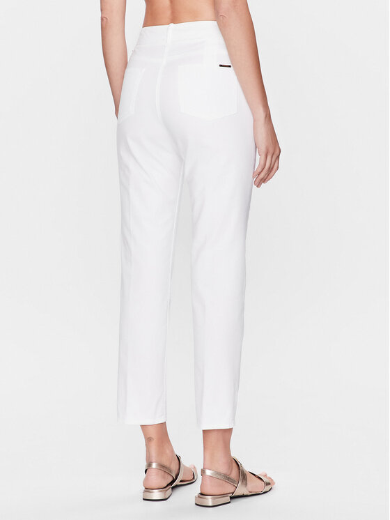 Peserico Peserico Hlače P04977T3 Bijela Regular Fit