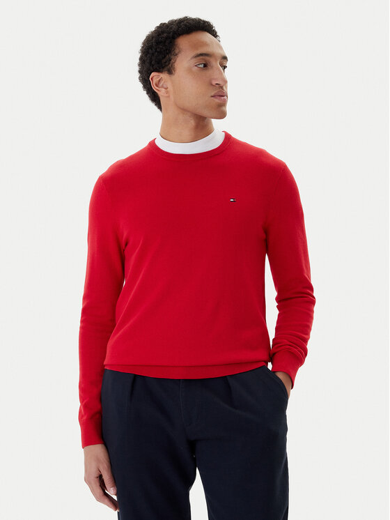 Tommy Hilfiger Tommy Hilfiger Sveter Essential Ssnl MW0MW39999 Červená Regular Fit