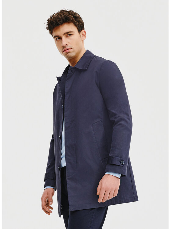 Pako Lorente Pako Lorente Płaszcz przejściowy P25SF-7X-001 Granatowy Classic Fit