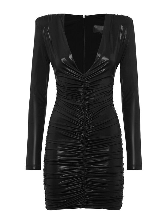 PHILIPP PLEIN PHILIPP PLEIN Koktejlové šaty 9539 Černá Fitted Fit