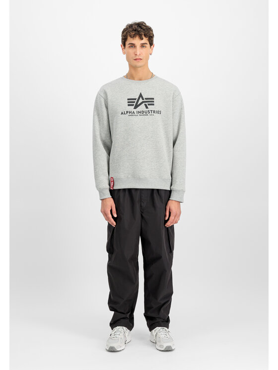 Alpha Industries Alpha Industries Bluza Basic Big Logo Sweatshirt Szary Regular Fit